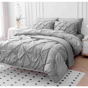 BAGOKIE 7-Piece Pinch Pleat Bed in a Bag Comforter Set for All Season - 1 of 4