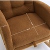 Vynxaria Caramel Accent Rocking Chair with Footrest High Back Rubber Wood Rocking - 3 of 4