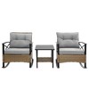 VYNXARIA 3pcs rocking rattan set wholesale leisure chair outdoor rattan rocking chair set gray - 4 of 4