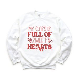 Simply Sage Market Women's Graphic Sweatshirt My Class Is Full Of Sweet Hearts Colorful - 1 of 4