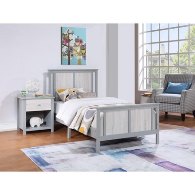 NicBex Twin/Full/Queen Modern Bed Frame with Wooden Reversible Panel Headboard,Simple Platform Bed for Kids Room,Bedroom