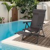 Outdoor Folding Rattan Lounge Chair, Patio Lounge Chair with Adjustable High Backrest & Reversible Out Footrest, Portable Recliners - 2 of 4