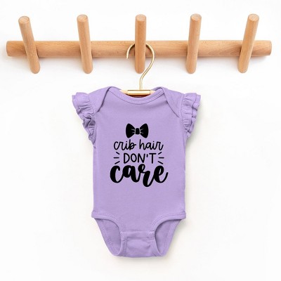 The Juniper Shop Crib Hair Don't Care Baby Flutter Sleeve Bodysuit