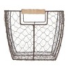 Decorative Brown Chicken Wire Basket with Wood Handles. 12.2x8x7.28 - 4 of 4