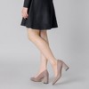 Allegra K Women's Pointy Toe Slip-on Plaid Printed Chunky Heels Pumps - 2 of 4