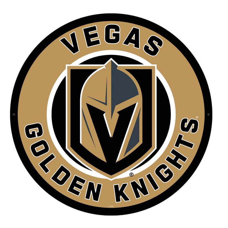 Evergreen Ultra-Thin Edgelight LED Wall Decor, Round, Vegas Golden Knights- 23 x 23 Inches Made In USA, 1 of 7