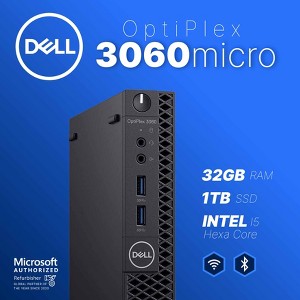 Refurbished Dell Optiplex 3060 Micro Computer-Hexa Core Intel i5 (2.1)-8GB DDR4 RAM-250GB SSD Solid State-Windows 11 Pro-Manufacturer Refurbished - 1 of 4