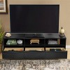 ORRD 63" Mid-Century Modern TV Stand for 75 inch TVs, Farmhouse Media Console with 3 Drawers & Louver Design, Black - 3 of 4