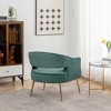 SEYNAR Modern Tufted Velvet Accent Chair with Wingback, Arms, and Metal Gold Legs for Living Room or Bedroom - 2 of 4