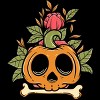 Girl's Design By Humans Halloween with Rose Illustration By rukurustudio T-Shirt - 2 of 2