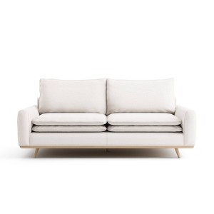 HOMES: Inside + Out Gubera 82" Mid-Century Sofa Cotton Linen Blend Upholstery with Feather Blend Cushions - 1 of 4