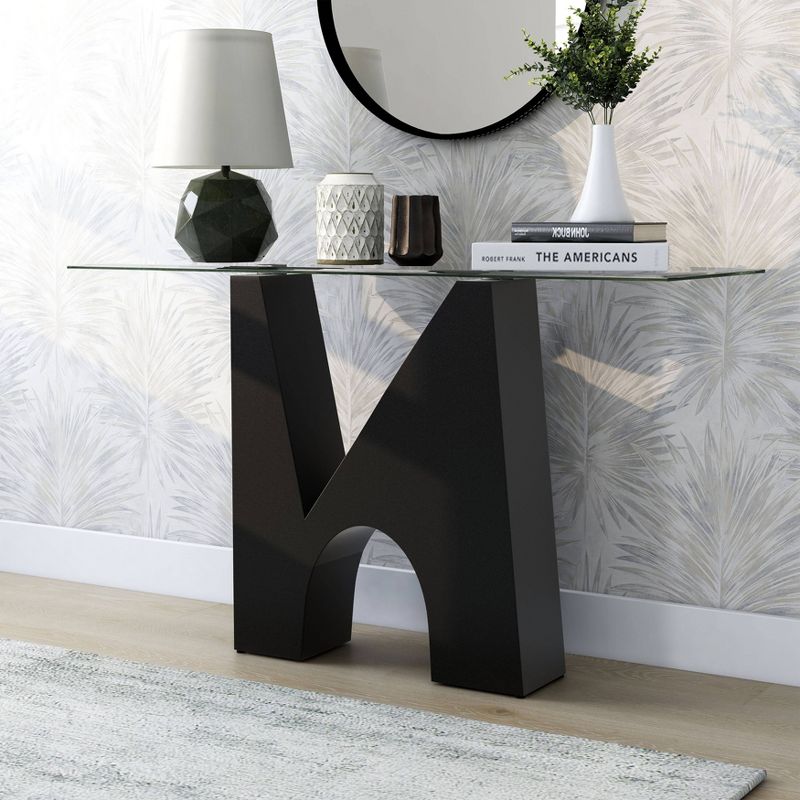 Riverpoint Modern Rectangle Console Table Clear/Black - HOMES: Inside + Out, 2 of 8