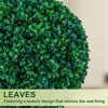 3' Artificial Triple Ball Topiary Trees with Gray Planter Pot, Set of 2 - 3 of 4