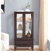 Vynxaria Lighted Curio Cabinet: Adjustable Glass Shelves, 2 Doors + 1 Drawer, Antique White Display/Wine Storage - 4 of 4