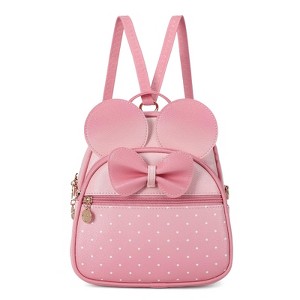 7382 Girls Mini Backpack Bowknot Polka Dot Cute Daypacks Convertible Girls Bowknot Polka Dot Cute Mini Backpack Small Daypack  main image 2