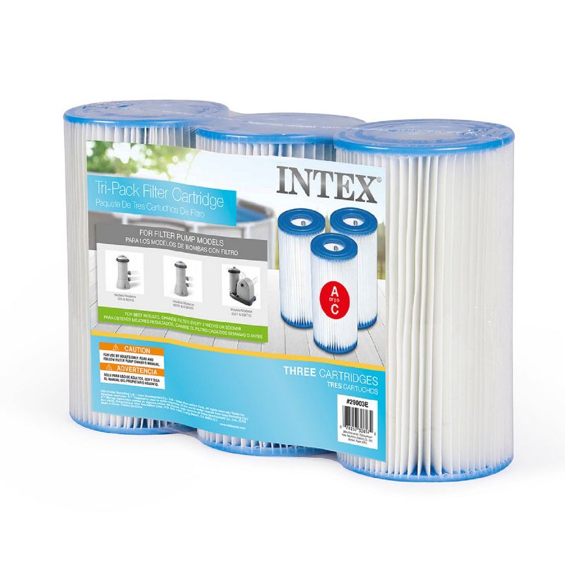 Intex Replacement Type A Filter Cartridge for Above Ground Pools 3-Pack, 1 of 4
