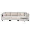 111.4" Chenille Upholstered Curved Sectional Sofa with Removable Cushions and Pillows - 3 of 4