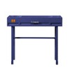 Royal Hampton Style Metal and Wood 1 Drawer Vanity Desk, Blue - 3 of 4