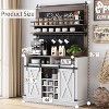 75-Inch Tall Coffee Hutch Cabinet with Sliding Barn Doors, Large Farmhouse Kitchen Buffet Cabinet, Spacious Storage Sideboard for Dining Room - 2 of 4