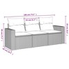vidaXL Patio Sofa Set with Cushions - 3 Piece Black/Blue Poly Rattan Outdoor Furniture for Terrace, Garden, or Deck - Modular Design - 3 of 4
