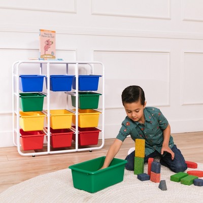 Primary Color Modular Kids Storage Rack with 12 Bins