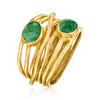 Ross-Simons 1.40 ct. t.w. Emerald Multi-Row Ring in 18kt Gold Over Sterling - 3 of 4