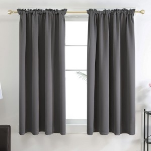 Deconovo Blackout Thermal Rod-Pocket Curtains, OEKO-TEX Certified, 2 Panels（52W） - 1 of 4