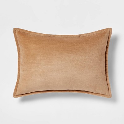 Cotton Velvet Lumbar Throw Pillow Beige - Threshold™