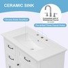 MAYEERTY 36" Bathroom Vanity Ceramic Sink Top 4 Drawers 1 Soft-Close Door Freestanding Metal Handles Black - 3 of 4