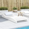 vidaXL Sun Lounger - White Pine Wood Chaise Lounge Chair for Outdoor/Garden/Patio - 80.7"x31.5"x12.4" - Ergonomic S-Shape Daybed - 2 of 4