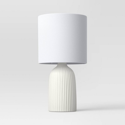 Fluted Ceramic Mini Table Lamp White  - Threshold™
