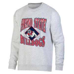 NCAA Fresno State Bulldogs Men's Crew Neck Fleece Ash Sweatshirt - 1 of 3