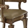 27" Vendome Accent Chair Bone Synthetic Leather/Gold Patina Finish - Acme Furniture: Tufted, No Assembly, Wood Frame - 3 of 4