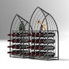 Boersma Sailboat Shaped Wine Cabinet Rack, 2 Piece Display Rack, Freestanding Wine Cabinet with Bottle Storage, Spirits and Wine Home Bar, Kitchen - 4 of 4