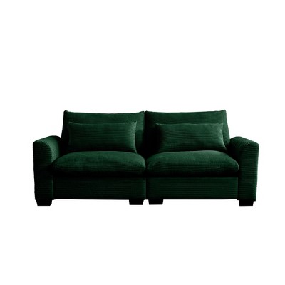 NicBex 86.6 Inch Corduroy Sofa Couch 2-Seater Sofa with Armrests for Living Room,Apartment,Bedroom
