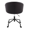PAGED Swivel Office Chair Contemporary Computer Chair Faux Leather Task Chair with Gold Metal 4-Star Base for Office, Bedroom - 3 of 4