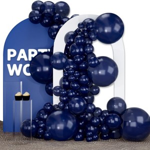 PartyWoo Balloons Navy Blue Pearl 18 12 10 5 Inch 142 pcs - 1 of 4