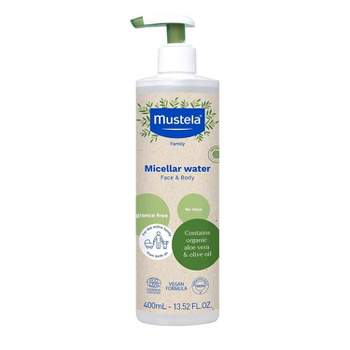 Mustela Organic Micellar Baby Bath Wash Water with Olive Oil and Aloe - Fragrance Free - 13.5 fl oz