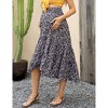 Coolmee Women's Maternity Maxi Skirt High Waist Boho Floral Fashion Ruffle Casual Flowy Swing Pleated A Line Long Skirts - 3 of 4