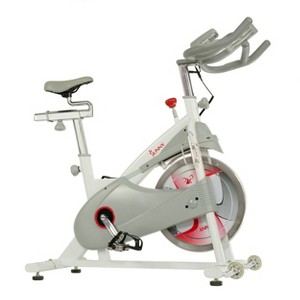 Sunny Health & Fitness Magnetic Belt Drive Premium Indoor Cycling Bike - White - 1 of 4