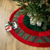 Northlight 48" Red and Green Plaid Velveteen Christmas Tree Skirt - 2 of 4