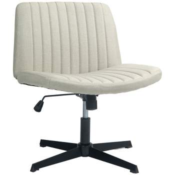 HOMCOM Mid Back Armless Office Chair with Wide Seat, Comfy Computer Chair for Home Office