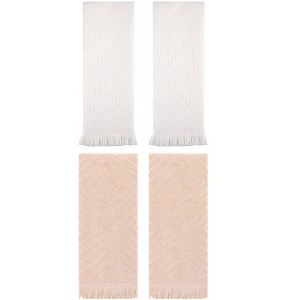 REGALWOVEN 4 Pcs Bathroom Cotton Soft and Absorbent Geometric Hand Towel 13" x 29" - 1 of 4