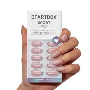 BTArtbox Press-On Nails -Blush Icicle - Short Almond - 32ct - 1 of 4