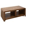 Sapphtopaz Modern Coffee Table with 2 Open Storage Shelves & 5 Caster Wheels Center Table with Curved Corners Coffee Bar for Living Room,Bedroom - 4 of 4