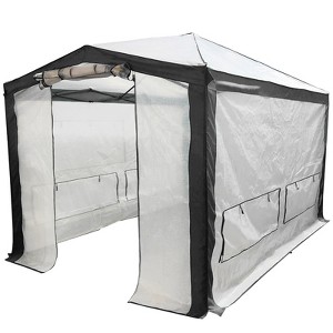 EAGLE PEAK 8x12 Portable Walk in Greenhouse , Heavy Duty Pop Up Green House, Front Roll Up Zipper Entry Door and Mesh Windows, Gray/White - 1 of 1