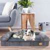 Artloge Large Grey Dog Sofa Bed Memory Foam Calming Orthopedic Pet Mattress Cushion Waterproof Bolster Dog Couch Bed with Removable Washable Cover - 3 of 4