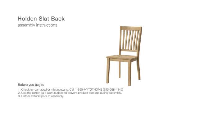 2pk Holden Slat Back Dining Chair Black - Threshold&#8482;, 2 of 8, play video