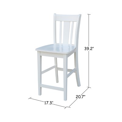 Elegant San Remo 24" White Solid Wood Counter Stool