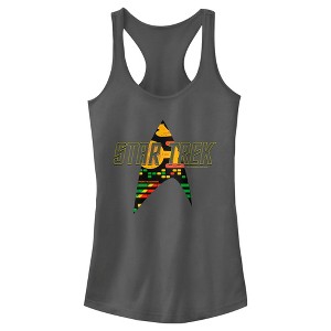Juniors Womens Star Trek Allocations Logo Racerback Tank Top - 1 of 4